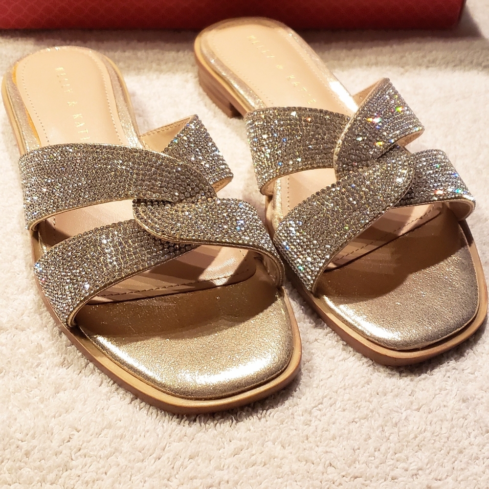 Kelly & Katy Rhinestone Sandal /Color Gold /New